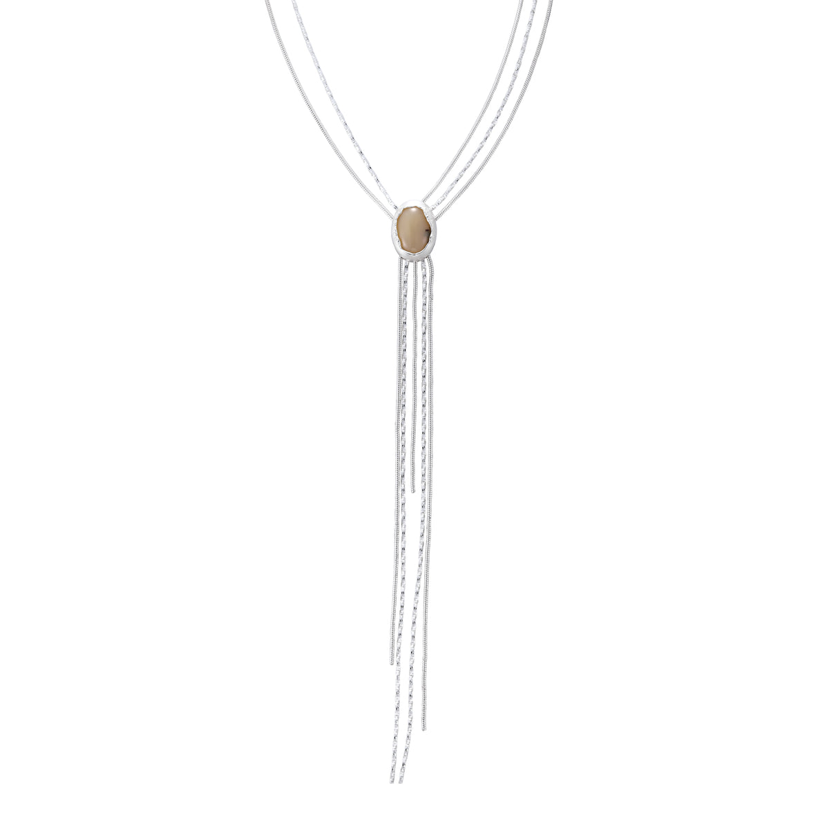 Deep Marine Adjustable Tassel Necklace by Luna-mi, product view 1