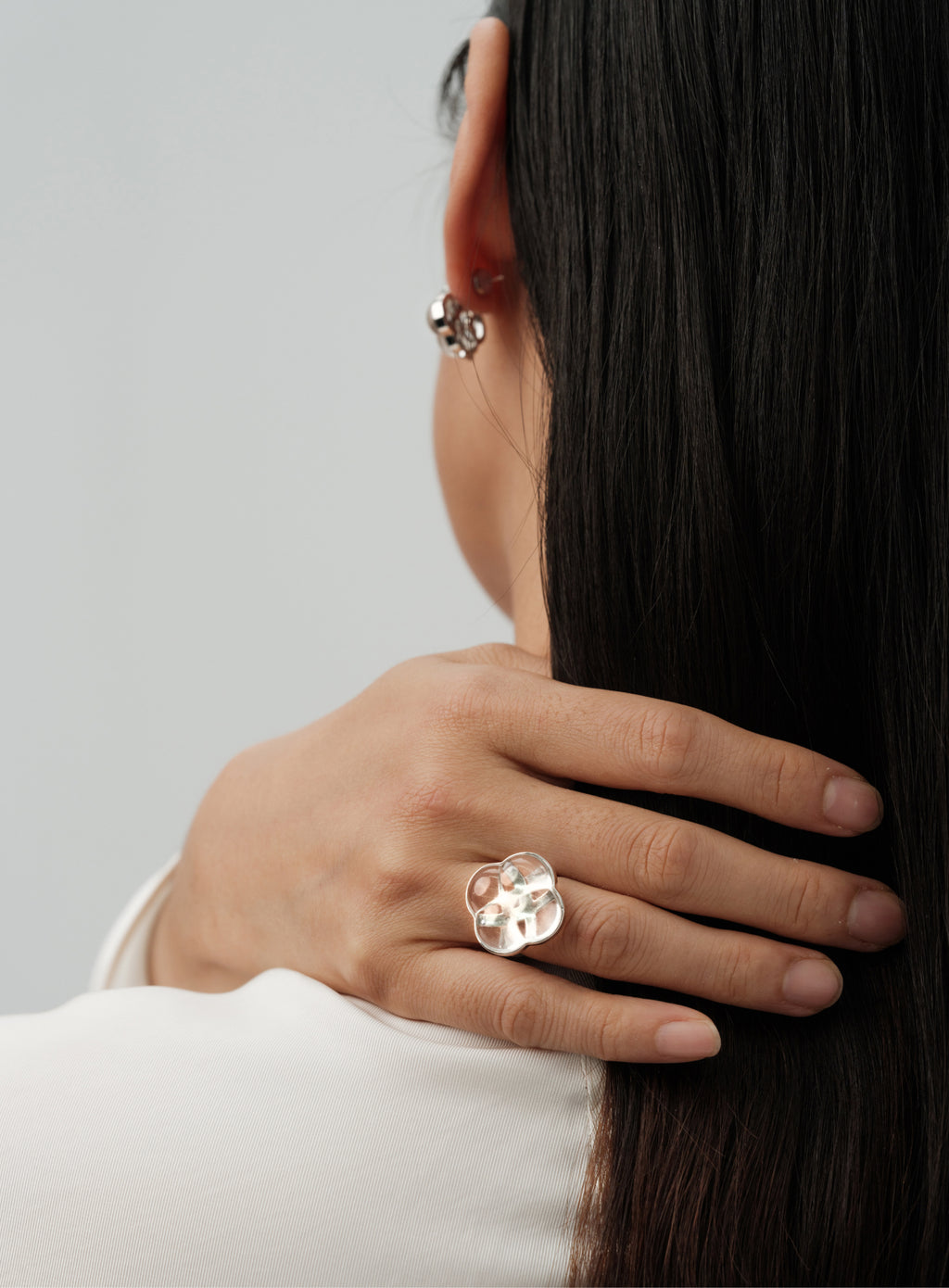 Eternal Knot · Crystal Open Ring by Aesth & Util, product view 2