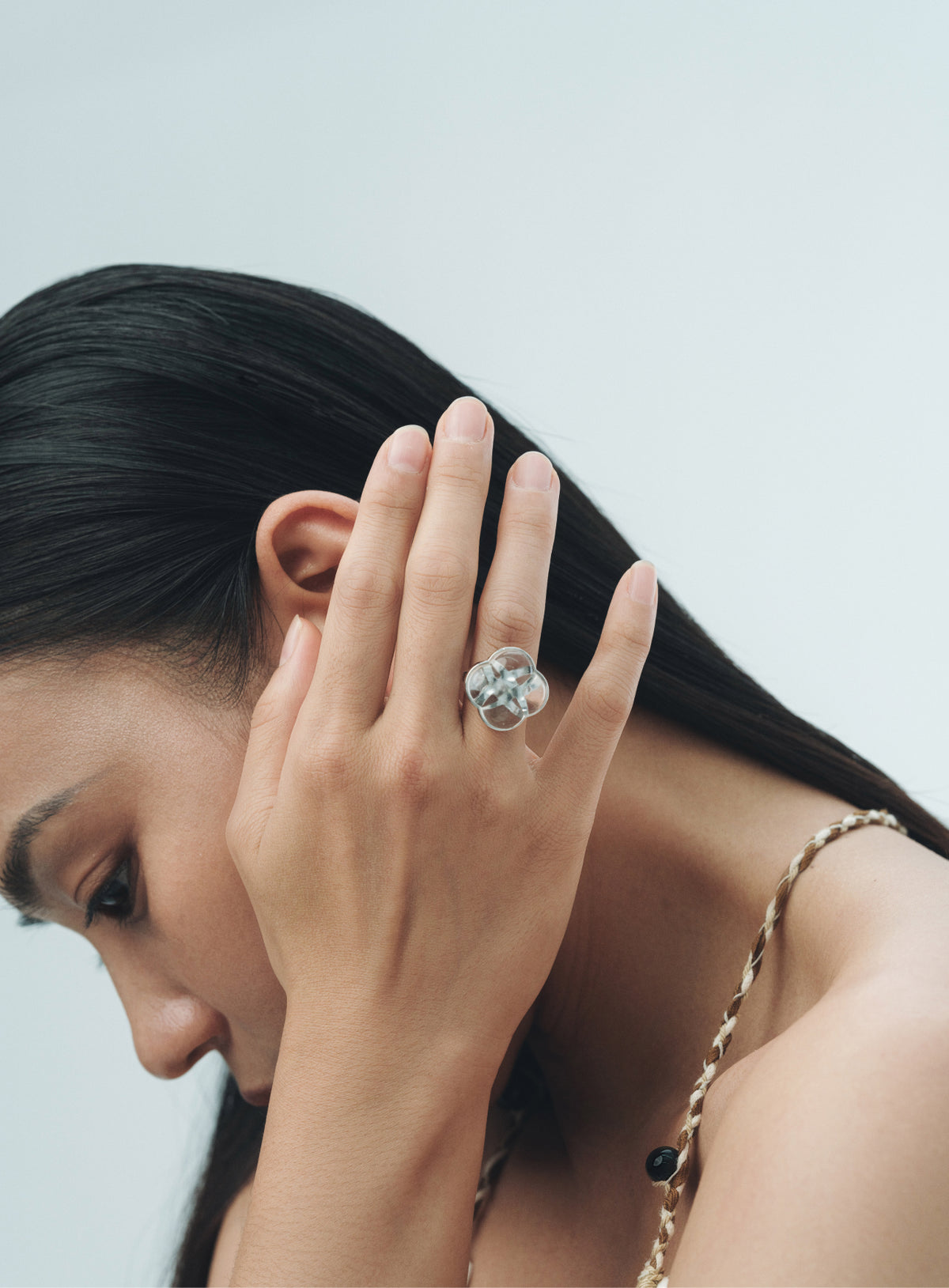 Eternal Knot · Crystal Open Ring by Aesth & Util, product view 3