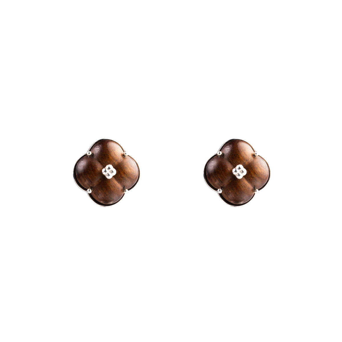 Eternal Knot · Pear Wood Stud Earrings by Aesth & Util, product view 1