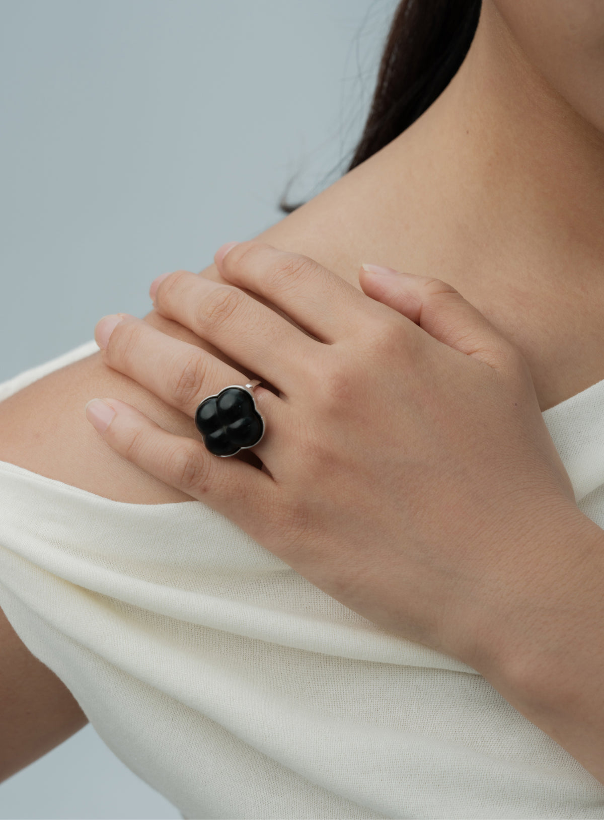 Eternal Knot · Rosewood Modular Open Ring by Aesth & Util, product view 2