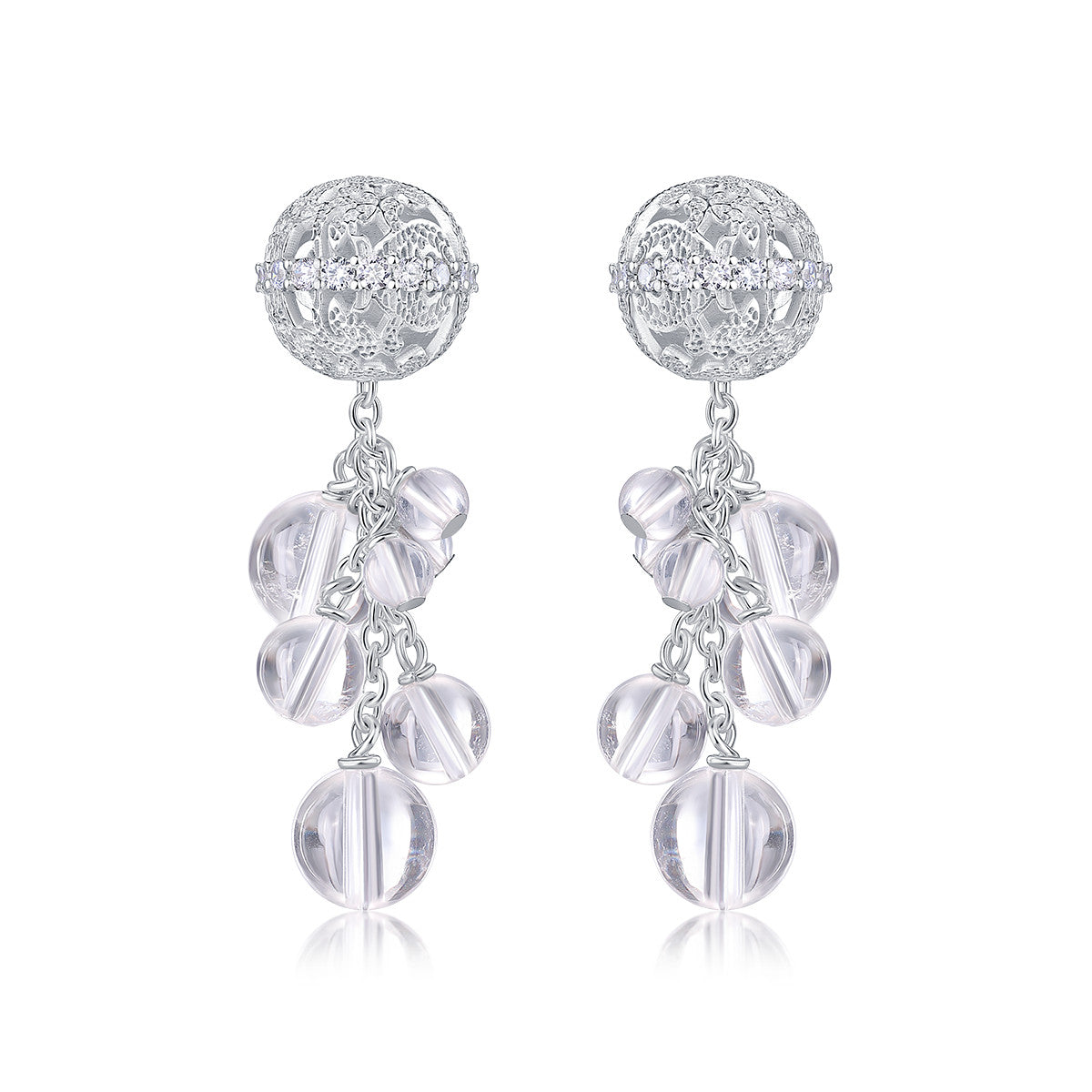 Glimmer Crystal Drop Earrings — Small by Luna-mi, product view 1