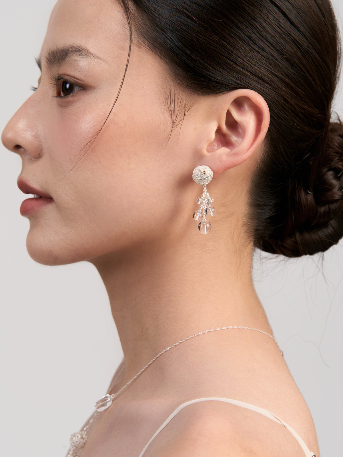 Glimmer Crystal Drop Earrings — Small by Luna-mi, product view 3