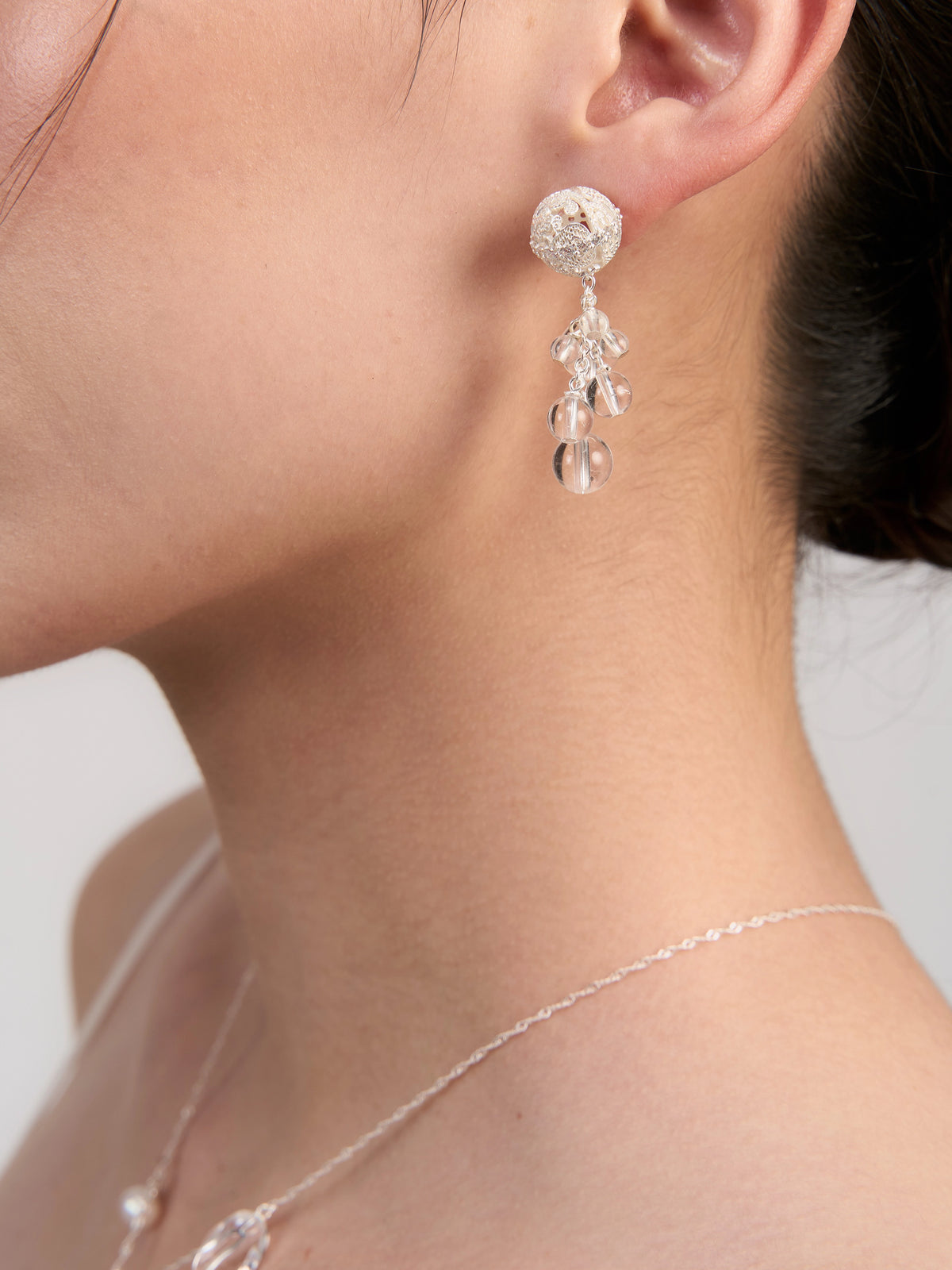 Glimmer Crystal Drop Earrings — Small by Luna-mi, product view 5