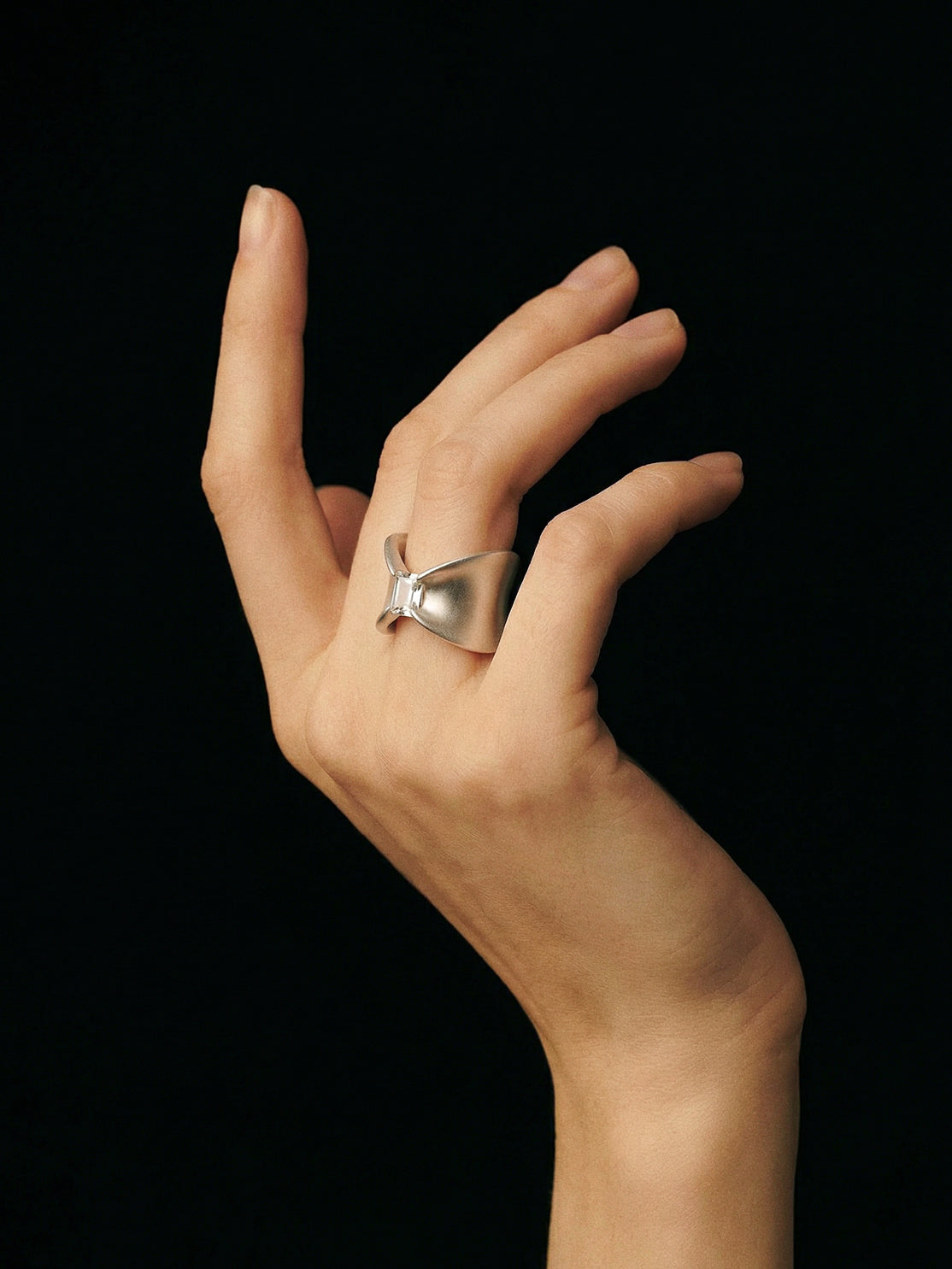Grace Fold · Moissanite & Silver Ring by ARCHIGEM, product view 4
