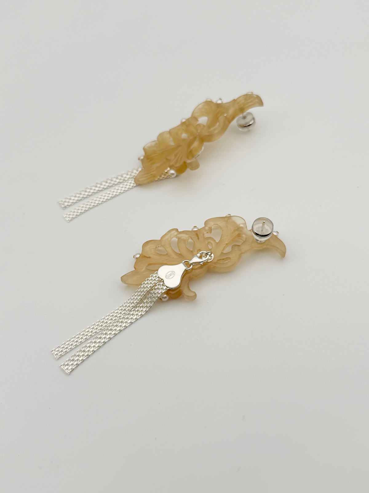 Honeysuckle Pearl Drop Earrings by UNIGANCE.Z, product view 7