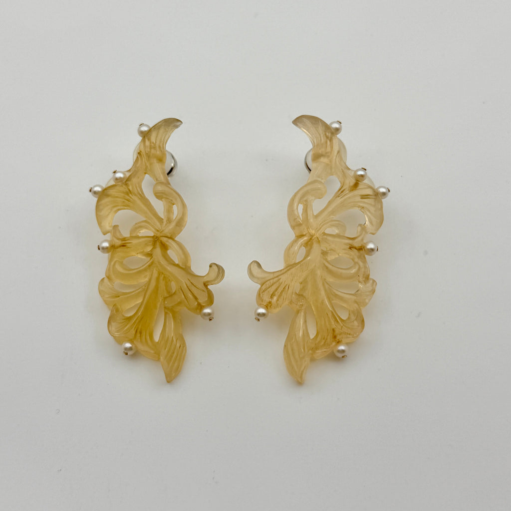 Honeysuckle Pearl Drop Earrings by UNIGANCE.Z, product view 8
