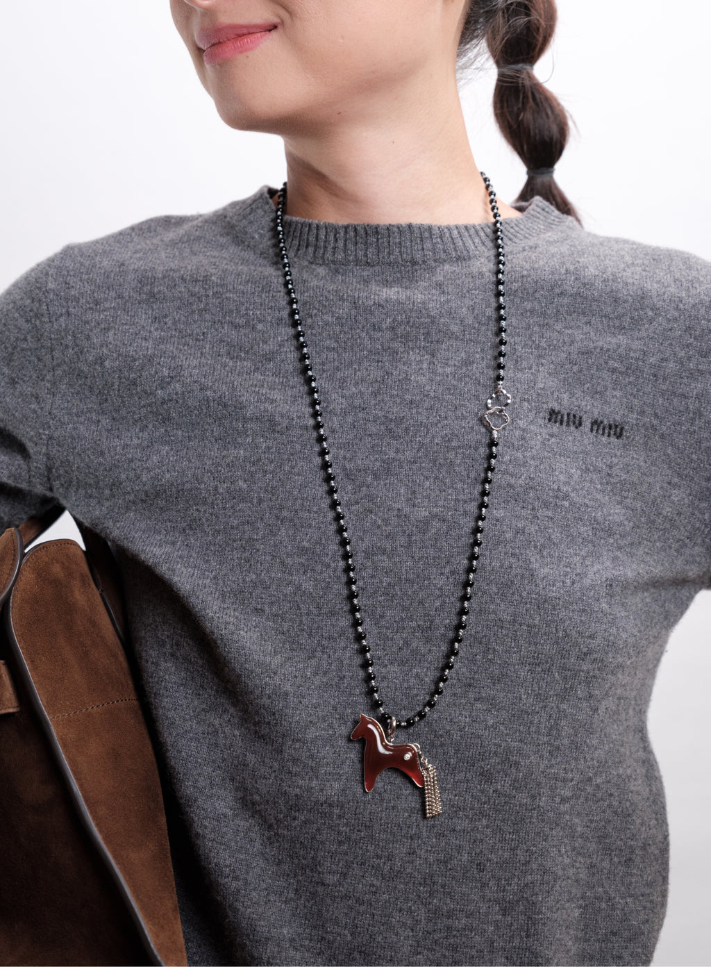 Horse Charm Necklace Detachable Tassel by Aesth & Util, shared product detail
