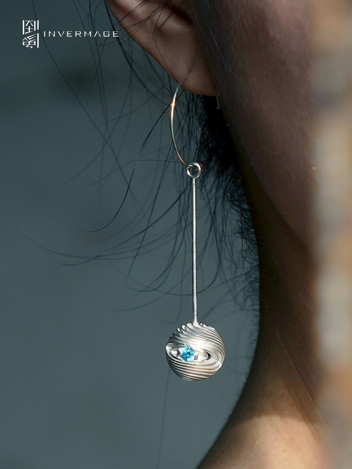 Jupiter Cloud Drop Earrings by INVERMAGE, product view 2