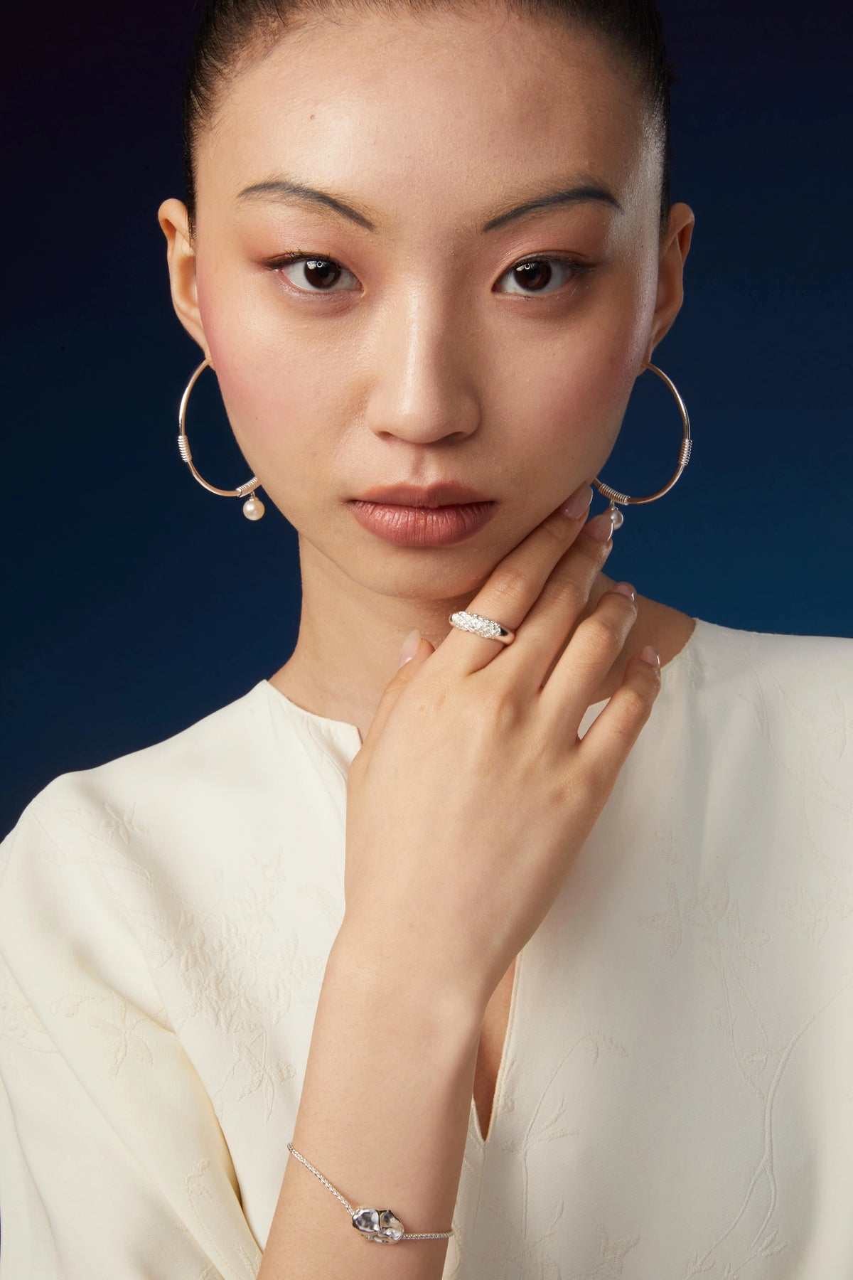 Knitted Hoop Earrings by Luna-mi, product view 2