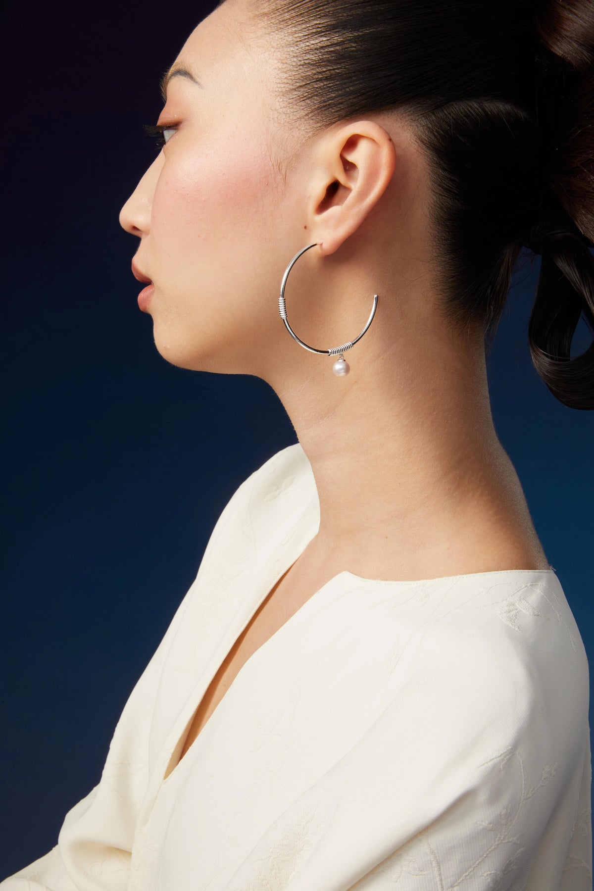 Knitted Hoop Earrings by Luna-mi, product view 3