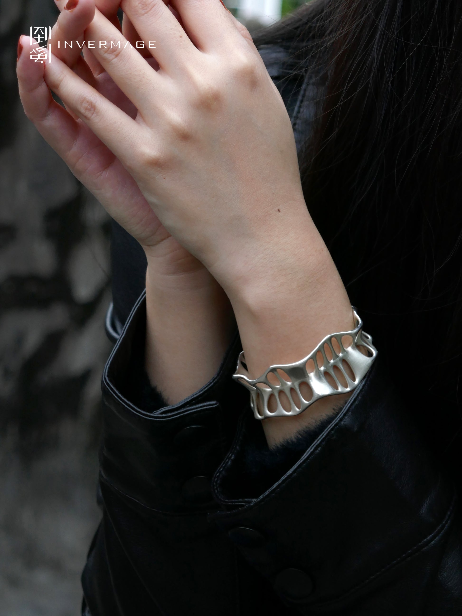 Leaf Vein Cuff Bracelet by INVERMAGE, product view 5