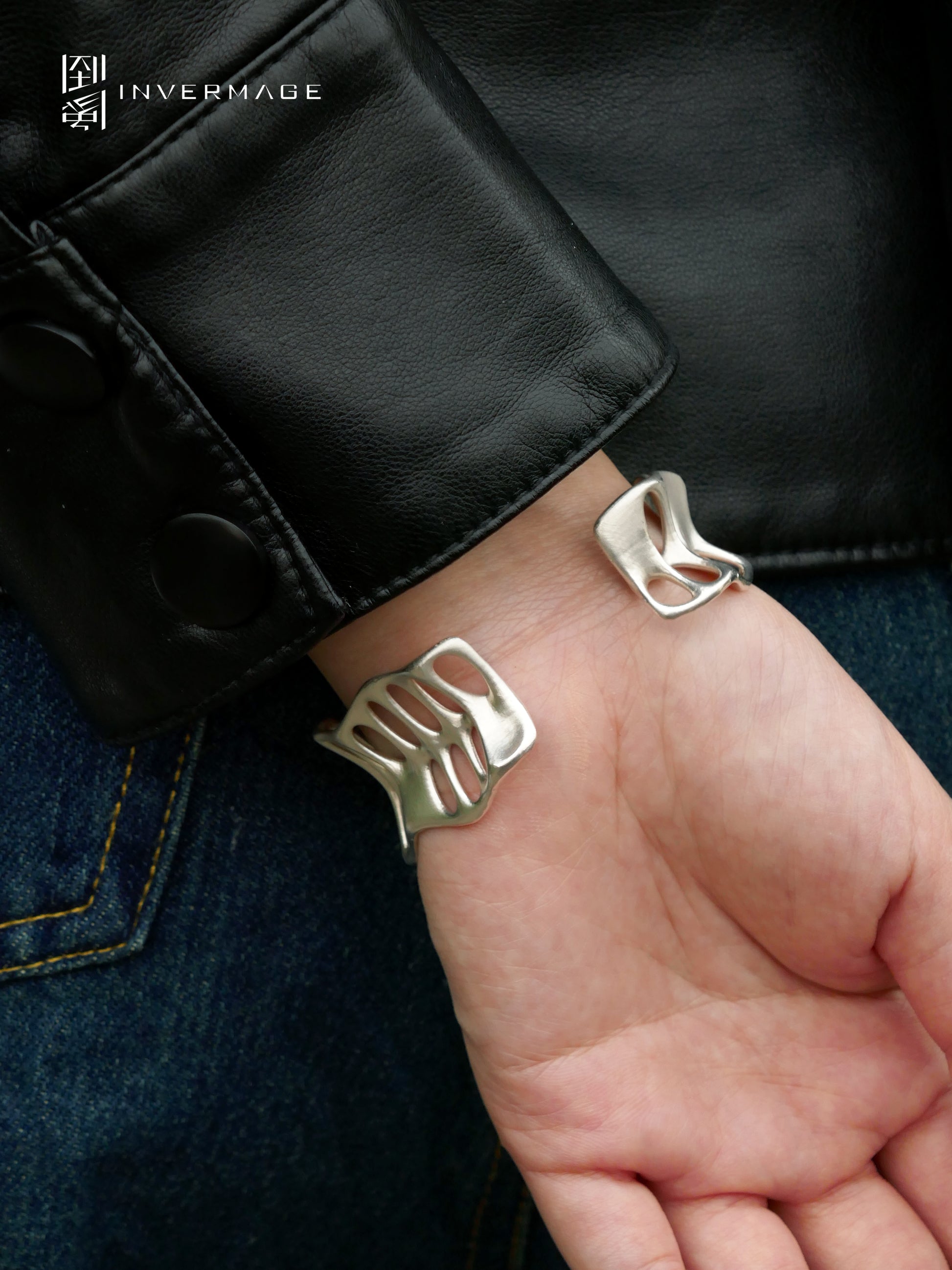 Leaf Vein Cuff Bracelet by INVERMAGE, product view 6