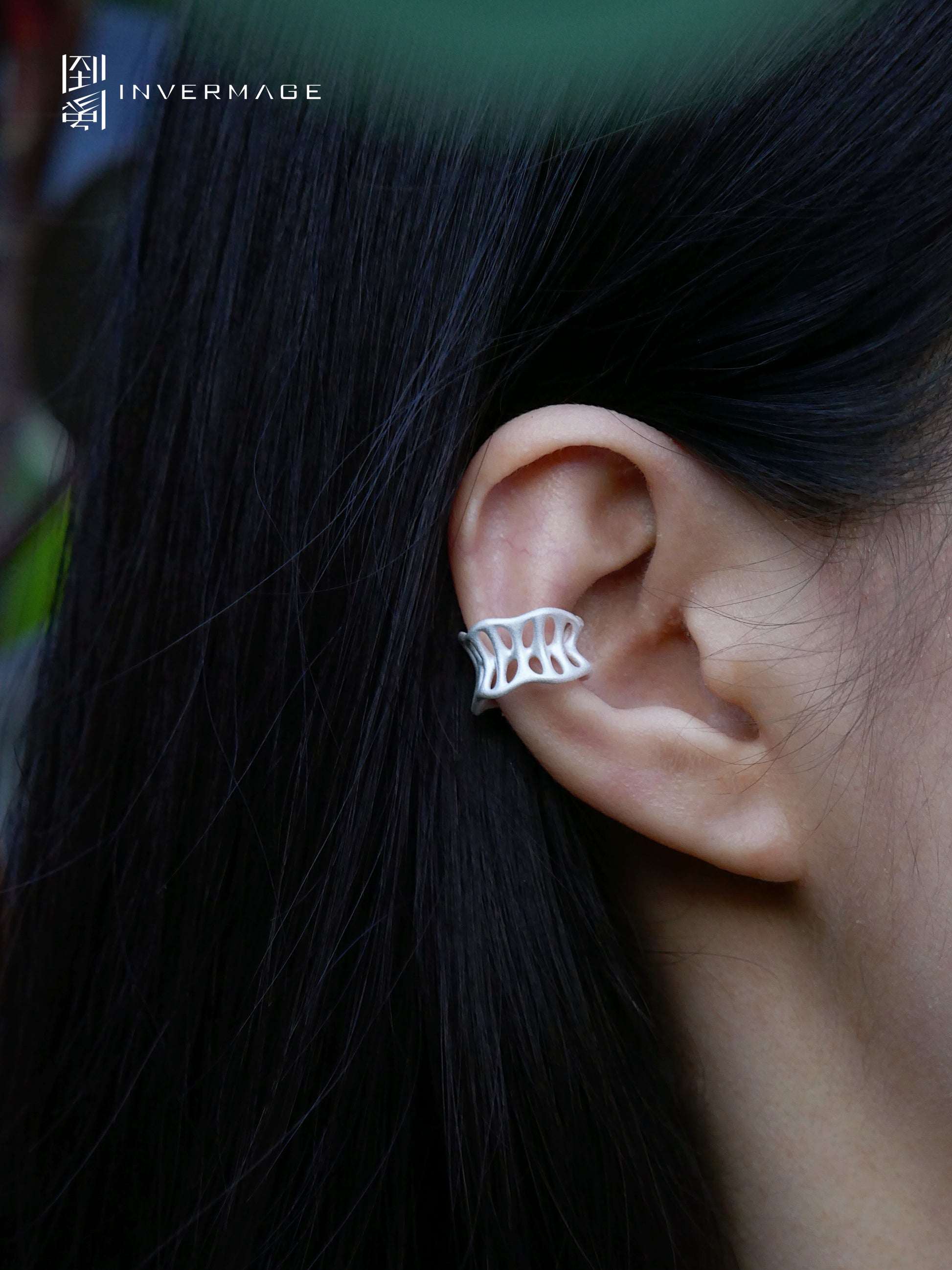 Leaf Vein Ear Cuff by INVERMAGE, product view 2