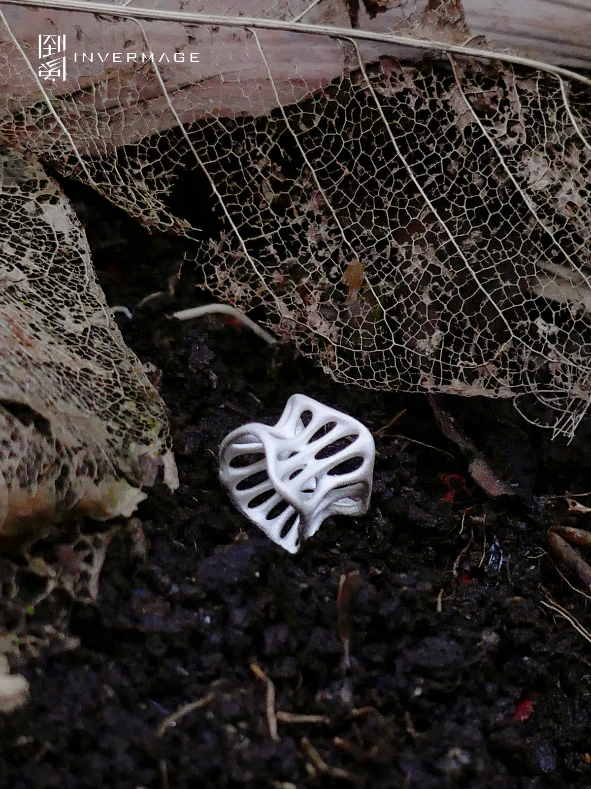 Leaf Vein Pendant Necklace by INVERMAGE, product view 3