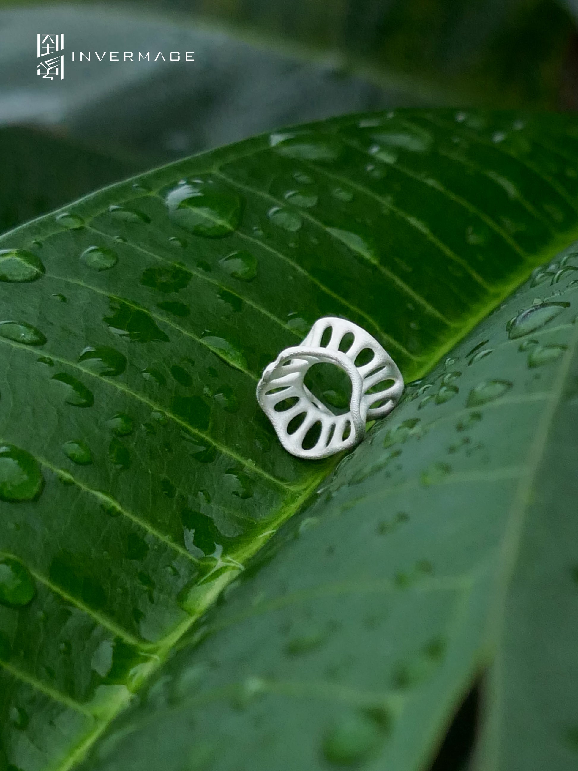 Leaf Vein Pendant Necklace by INVERMAGE, product view 5