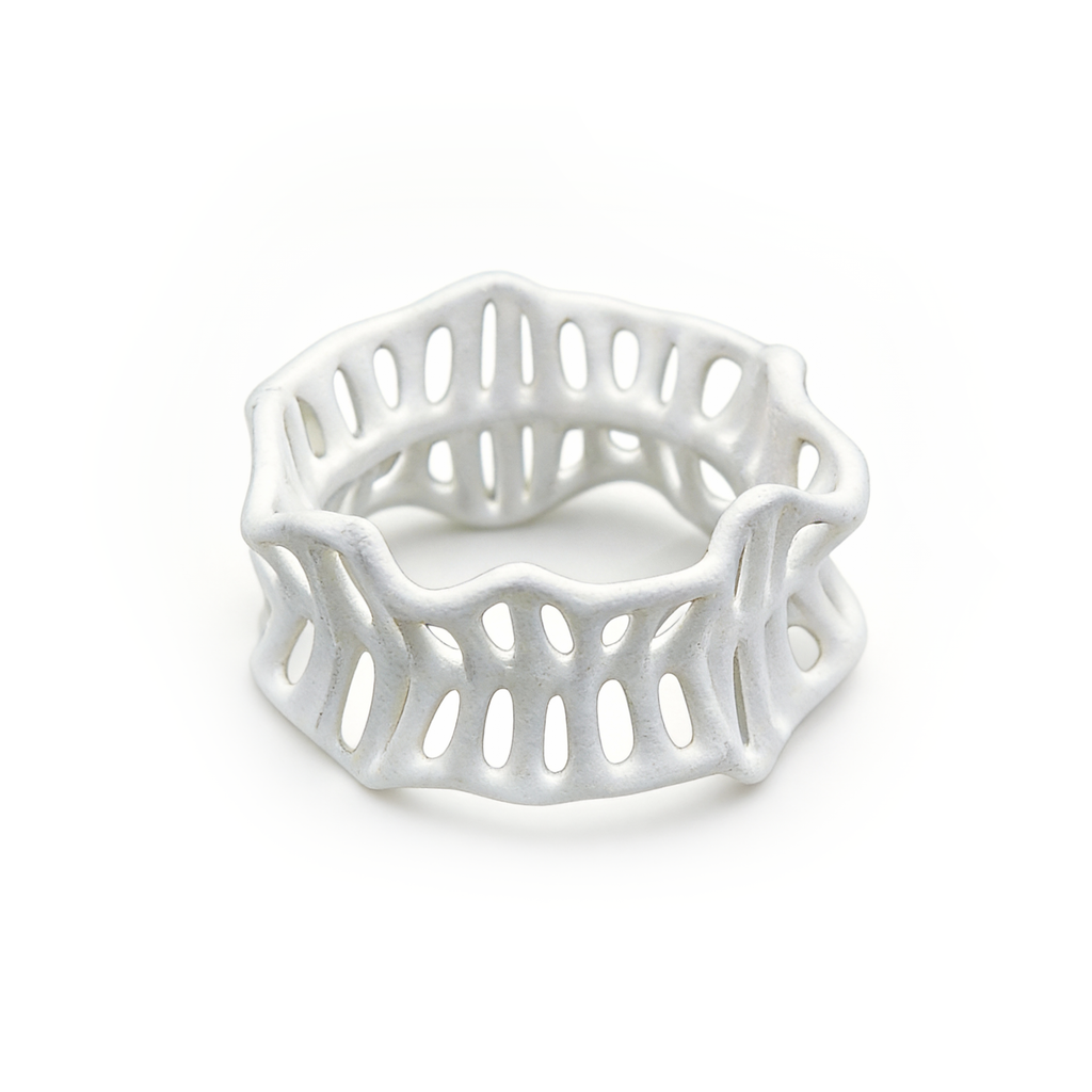 Leaf Vein Textured Band Ring by INVERMAGE, product view 1