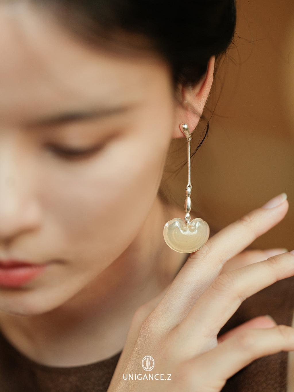 Lingzhi Drop Earrings by UNIGANCE.Z, product view 4