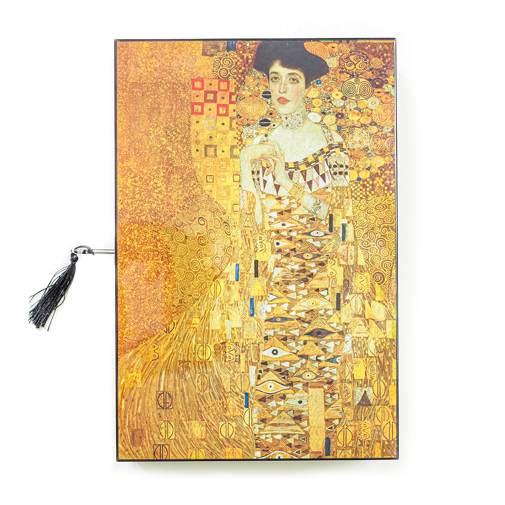 Meicily The Woman in Gold Piano Lacquer Double Layer Jewelry Box inspired by Gustav Klimt’s masterpiece.”
