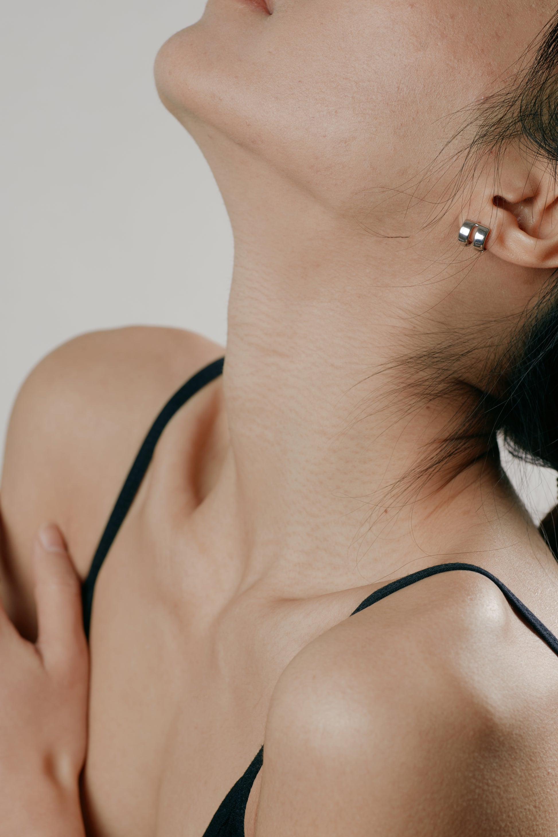 MIIISELF Double-Band Illusion Earrings from the Inorganic Elements collection with geometric design and layered structure.