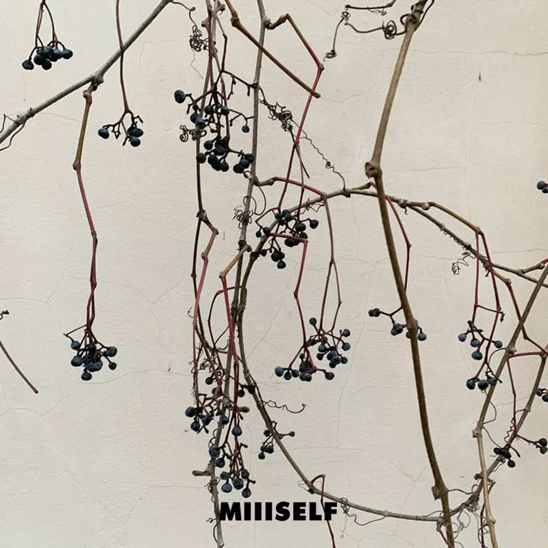 MIIISELF minimalist earrings featuring irregular pentagon structure and polished black onyx spheres.