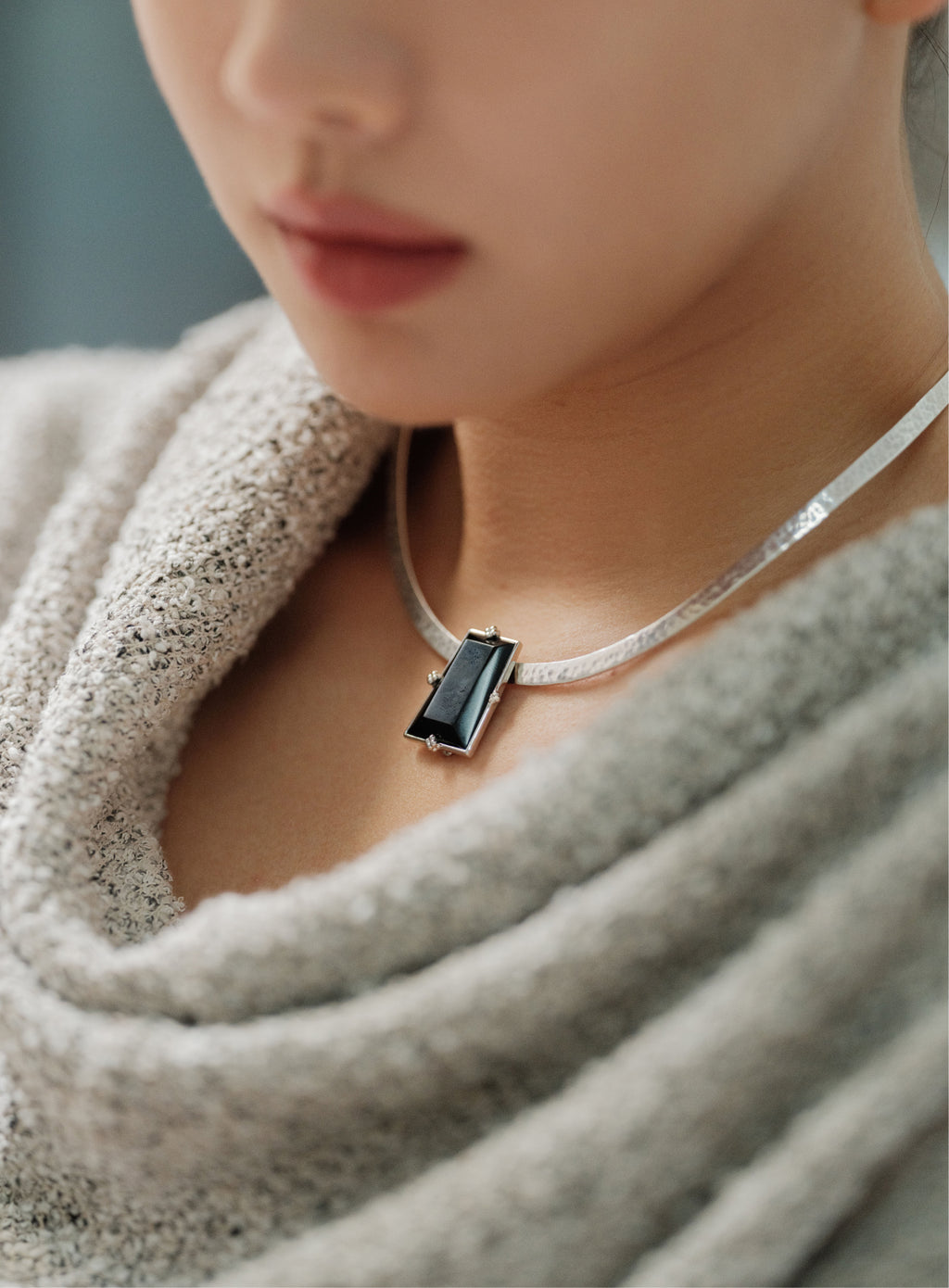 Modular Frame Earring Set – Black Agate by Aesth & Util, product view 4
