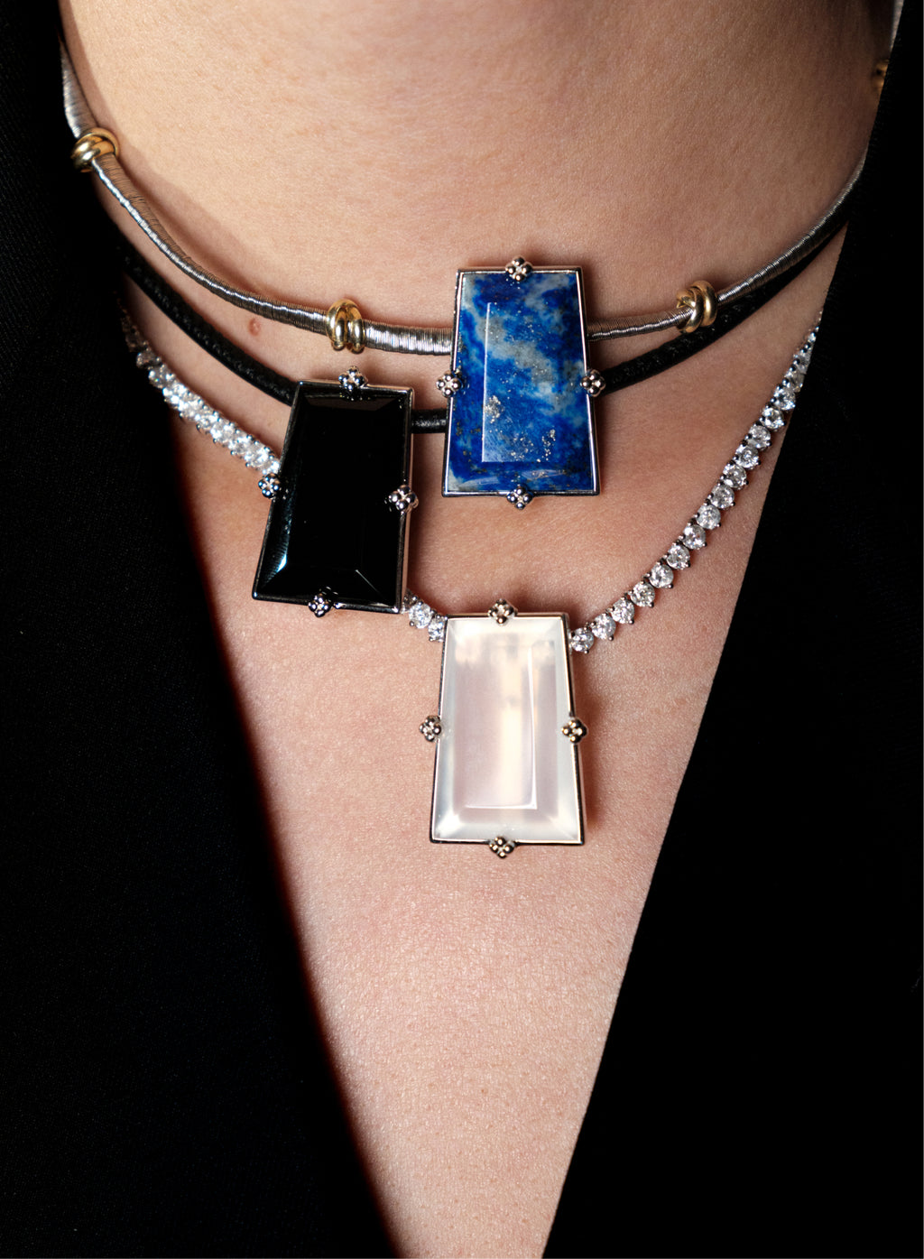 Modular Frame Earring Set – Lapis Lazuli by Aesth & Util, product view 4