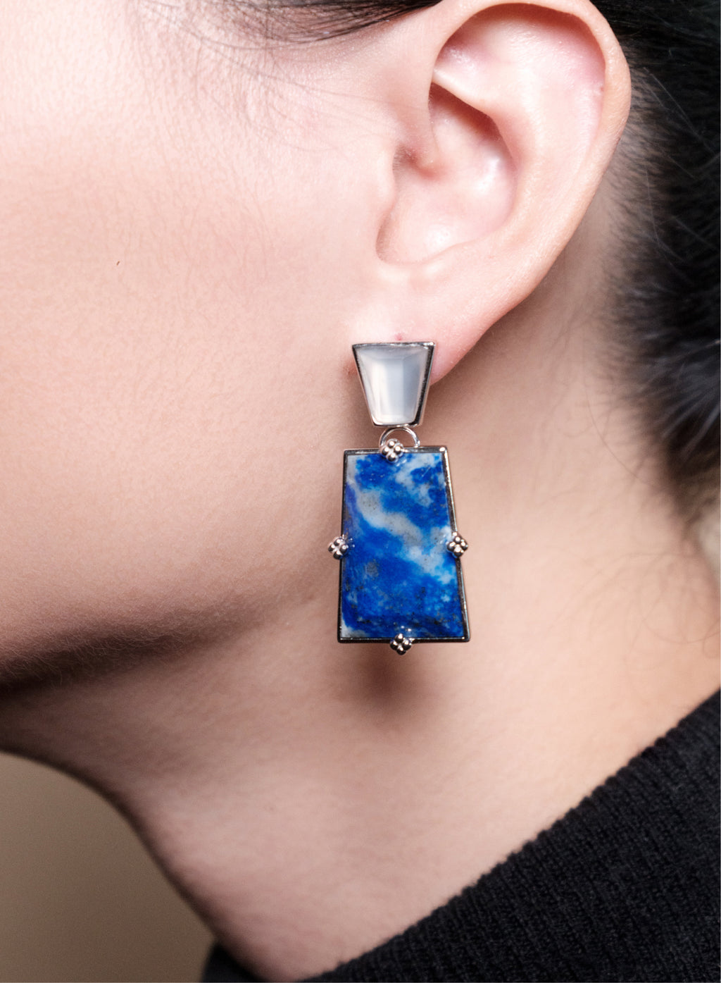 Modular Frame Earring Set – Lapis Lazuli by Aesth & Util, product view 5