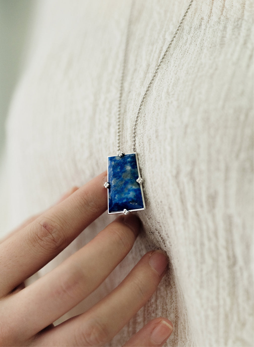 Modular Frame Earring Set – Lapis Lazuli by Aesth & Util, product view 6