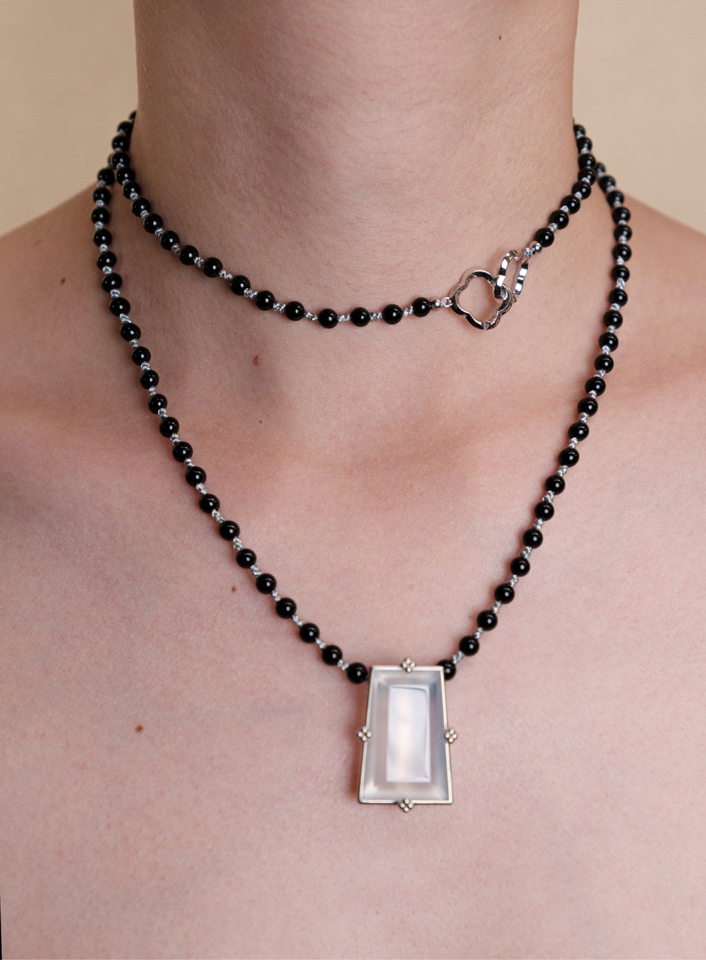 Modular Frame Earring Set – White Chalcedony by Aesth & Util, product view 8