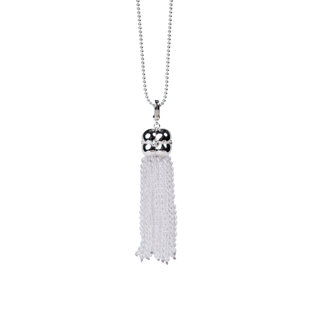 Modular Tassel Pendant Necklace – Clear Crystal by Aesth & Util, product view 1