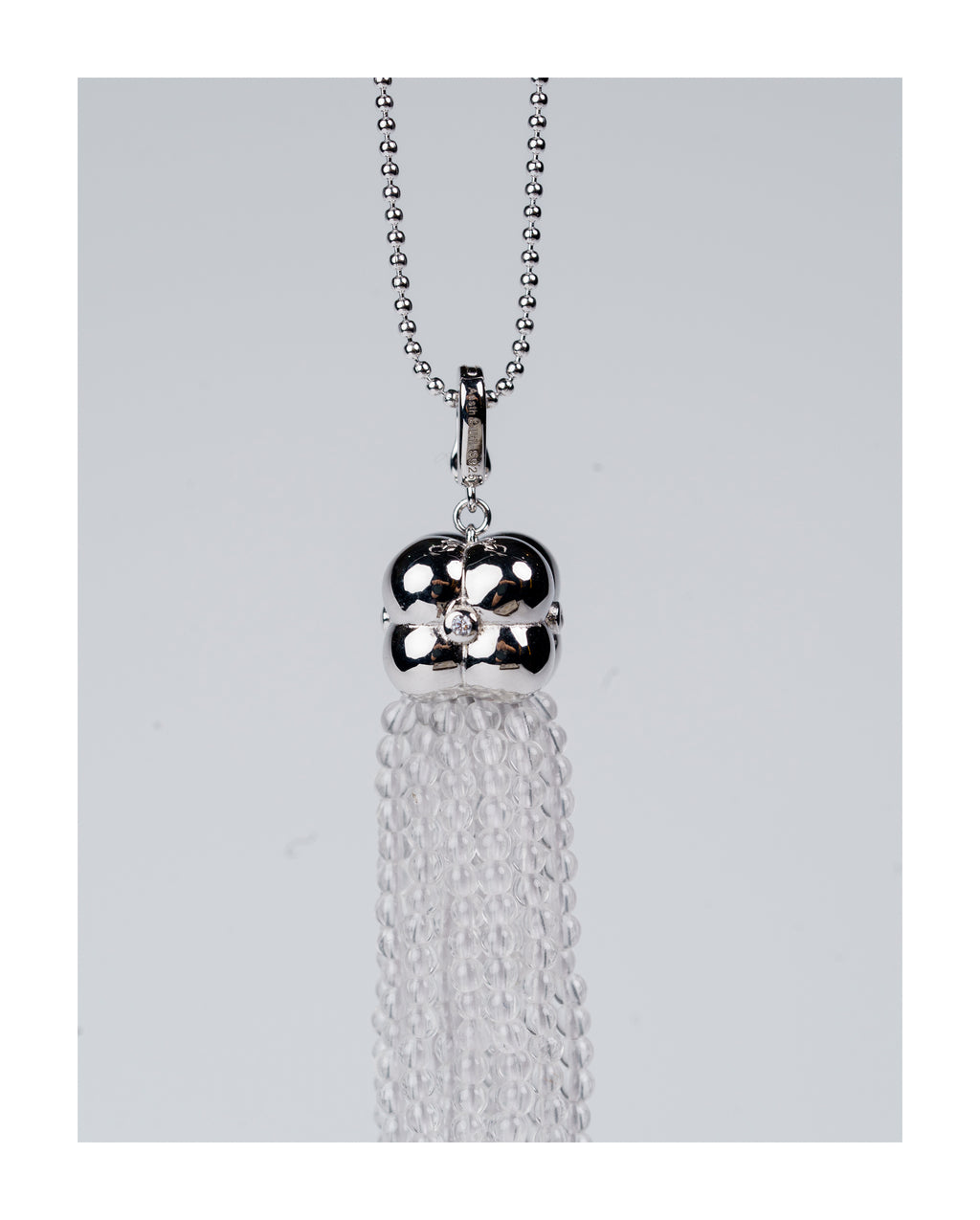 Modular Tassel Pendant Necklace – Clear Crystal by Aesth & Util, product view 3