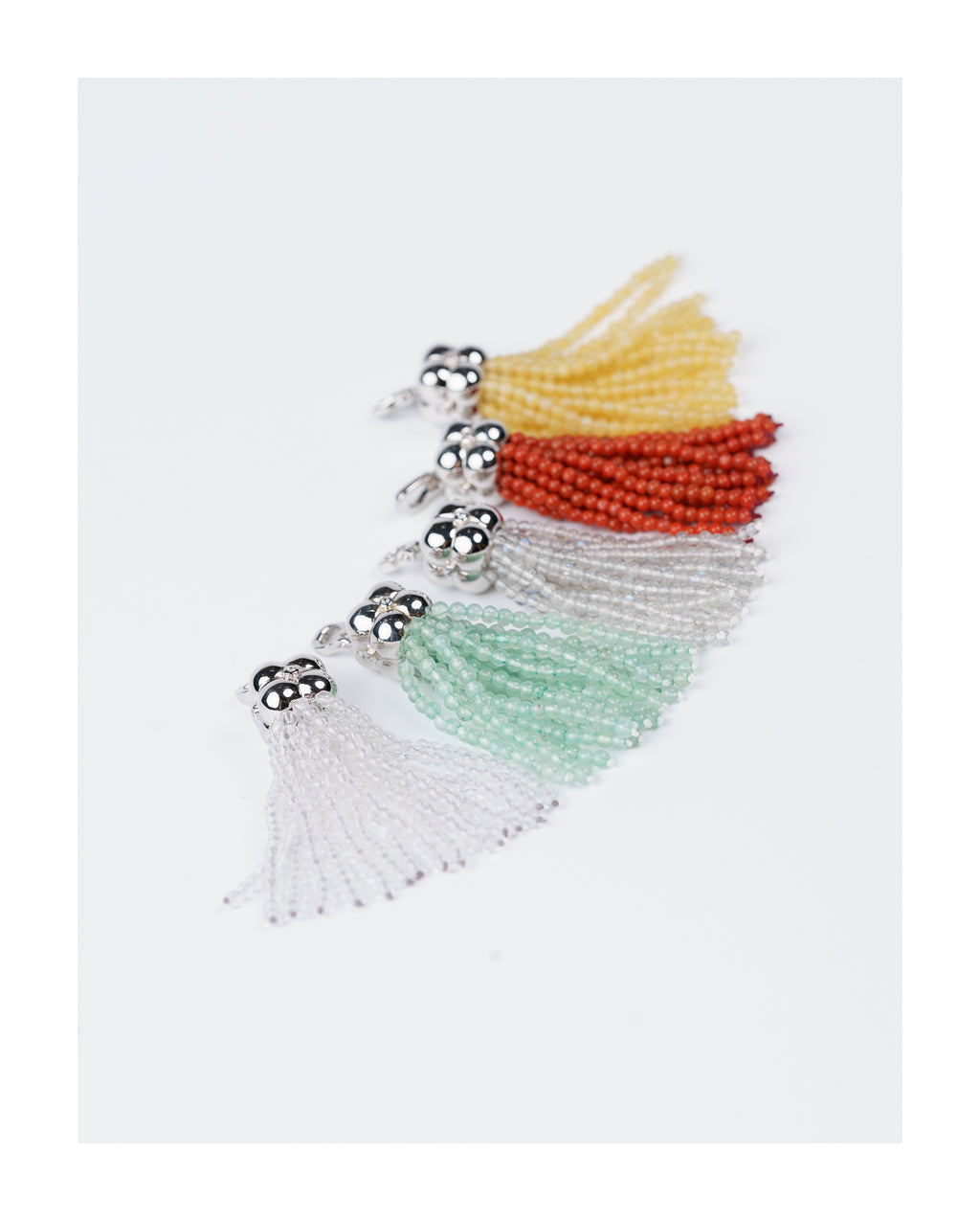 Modular Tassel Pendant Necklace – Gray Moonstone by Aesth & Util, product view 4