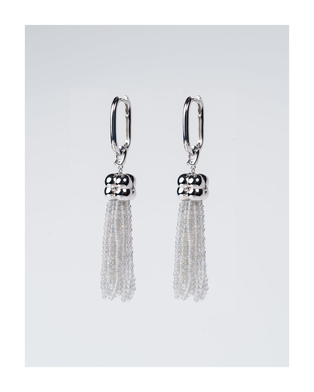 Modular Tassel Pendant Necklace – Gray Moonstone by Aesth & Util, product view 6