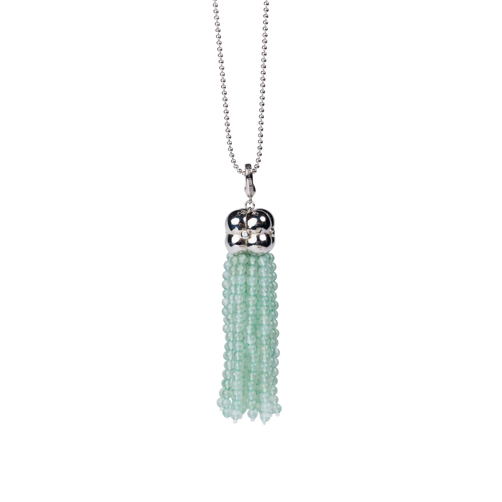 Modular Tassel Pendant Necklace – Green Aventurine by Aesth & Util, product view 1