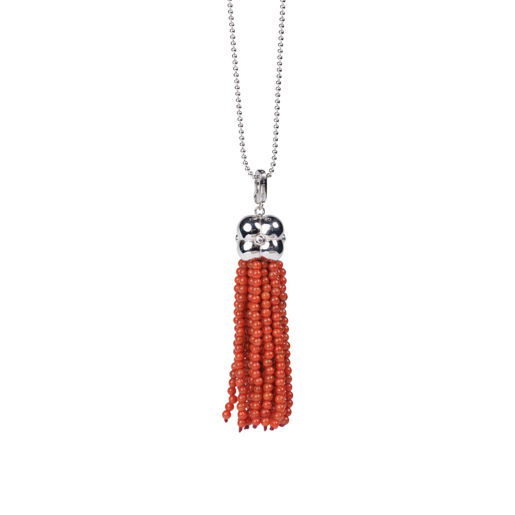 Modular Tassel Pendant Necklace – Red Agate by Aesth & Util, product view 1