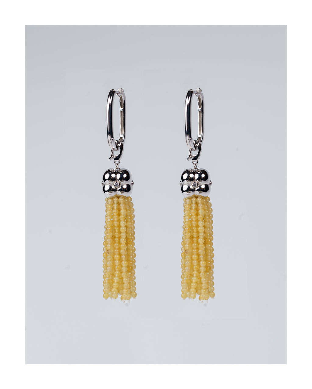 Modular Tassel Pendant Necklace – Yellow Jade by Aesth & Util, product view 5