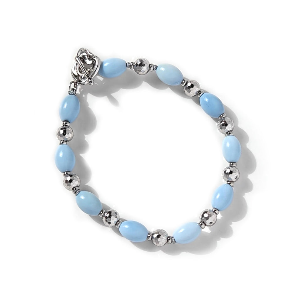 Natural Peruvian Blue Opal Bracelet — meicily-natural-blue-opal-ocean-bracelet