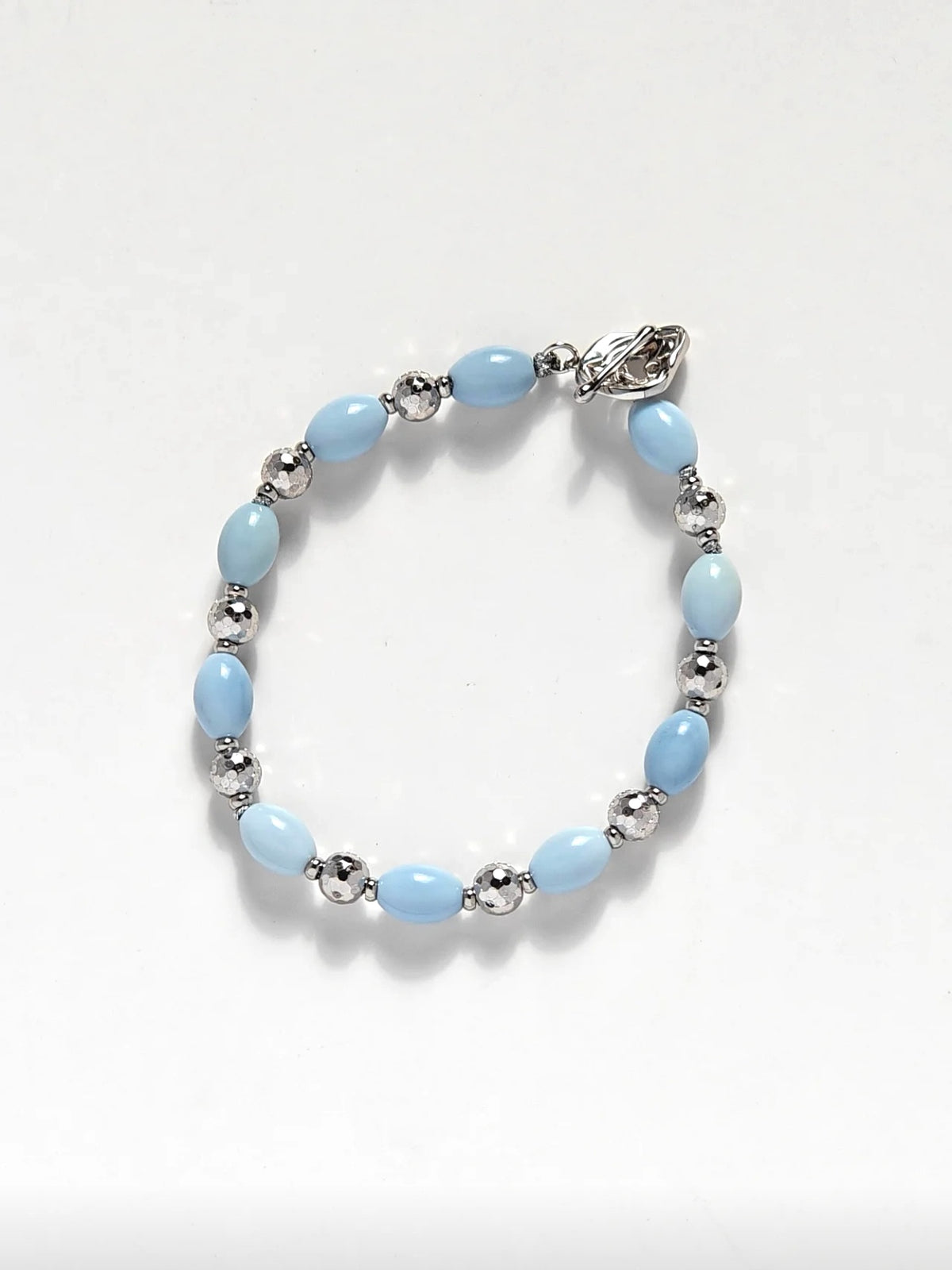 Natural Peruvian Blue Opal Bracelet — Meicily handcrafted blue opal bracelet evoking calm seas, summer light, and effortless