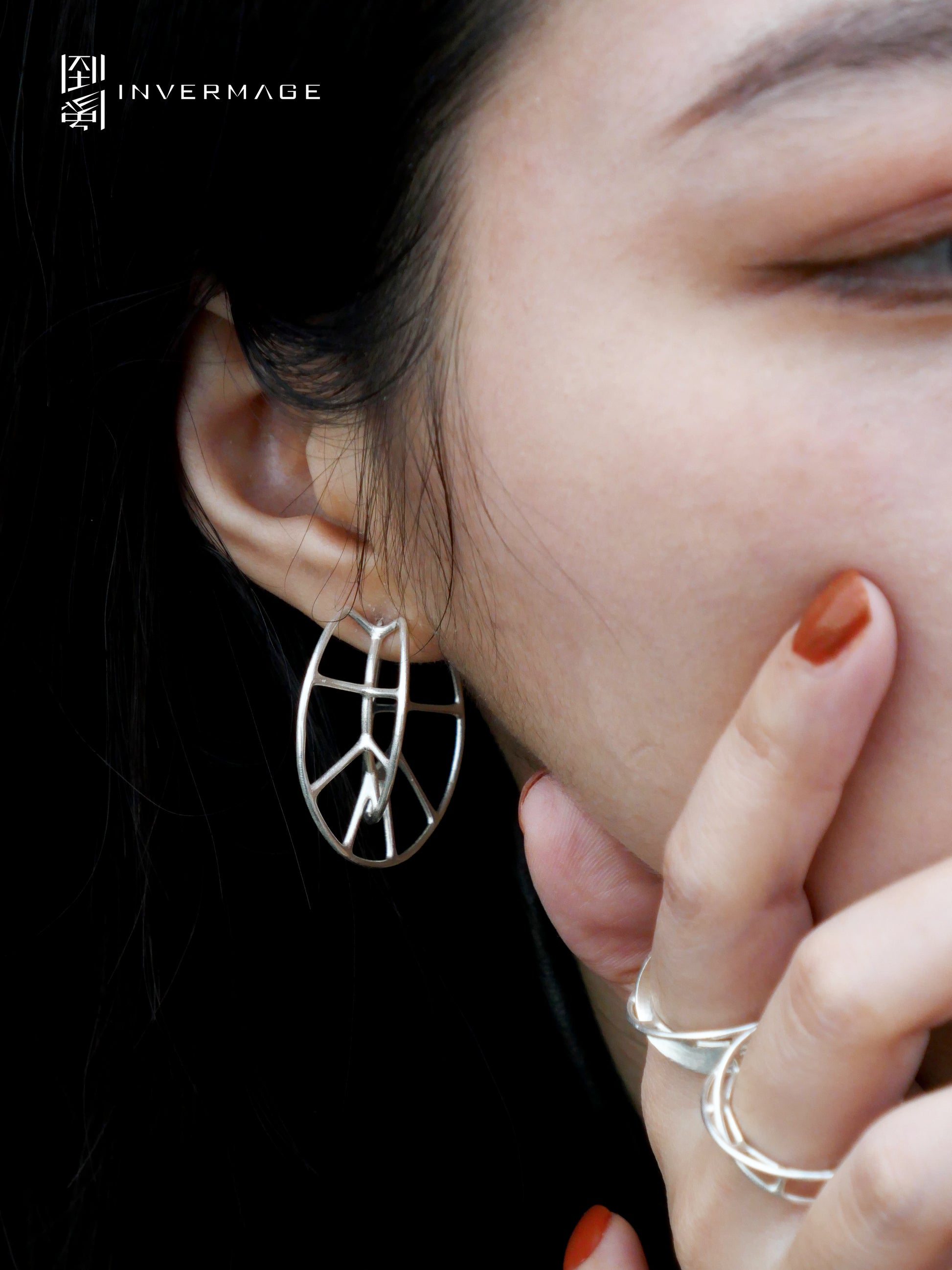 Orbital Arc Earrings by INVERMAGE, product view 3