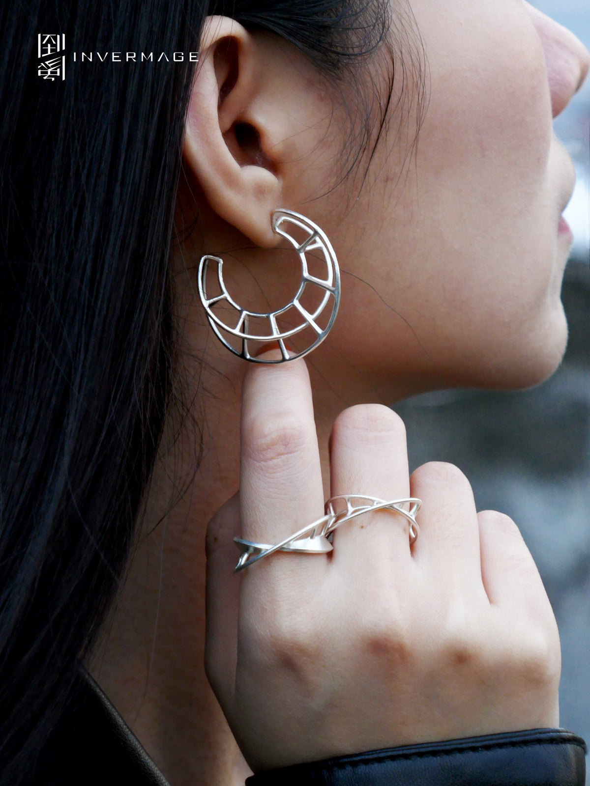 Orbital Arc Earrings by INVERMAGE, product view 4