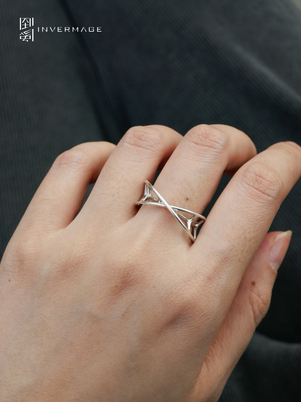 Orbital Cross Sculptural Ring by INVERMAGE, product view 2