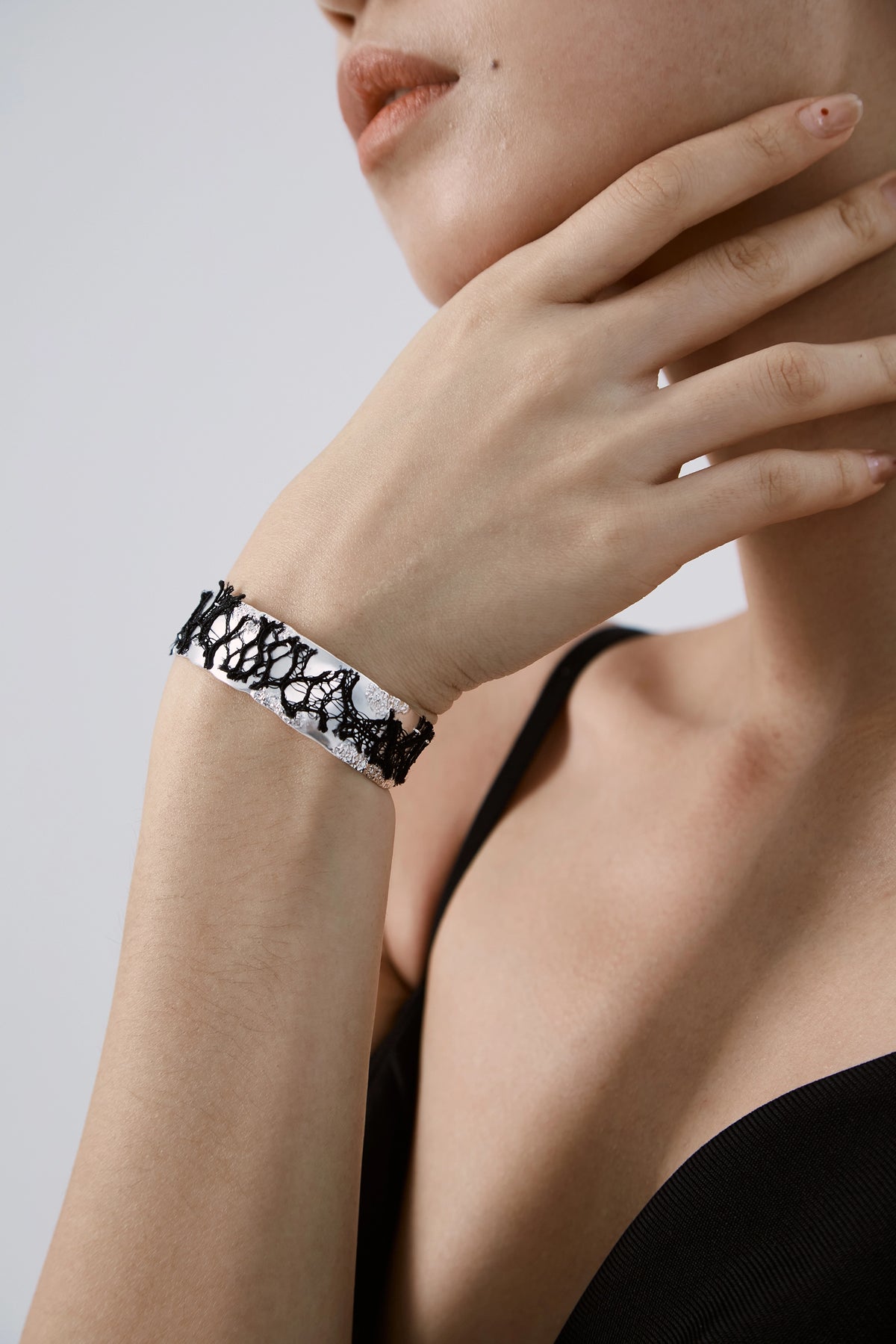 Patched Tenderness Lace Bangle by Luna-mi, product view 4