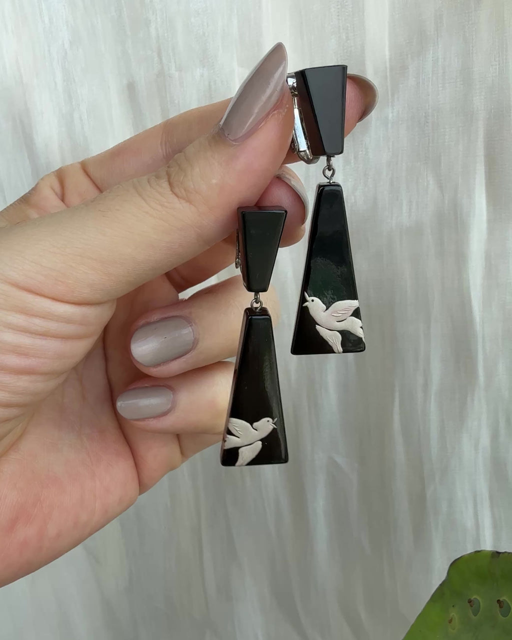 Rising Joy Lacquer Quasi-Maki-e Earrings