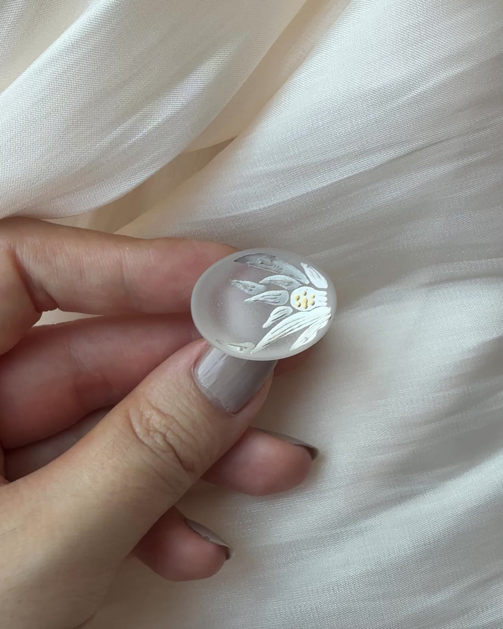 Crystal Hyacinth Lacquer Quasi-Maki-e Ring