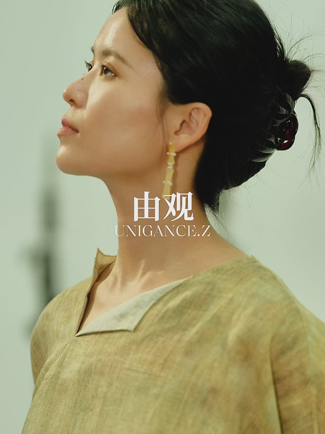 Handcrafted bamboo branch drop earrings made from natural horn and S925 sterling silver, featuring elongated linear branches inspired by bamboo, reflecting resilience, inner clarity, and minimalist elegance for everyday wear.