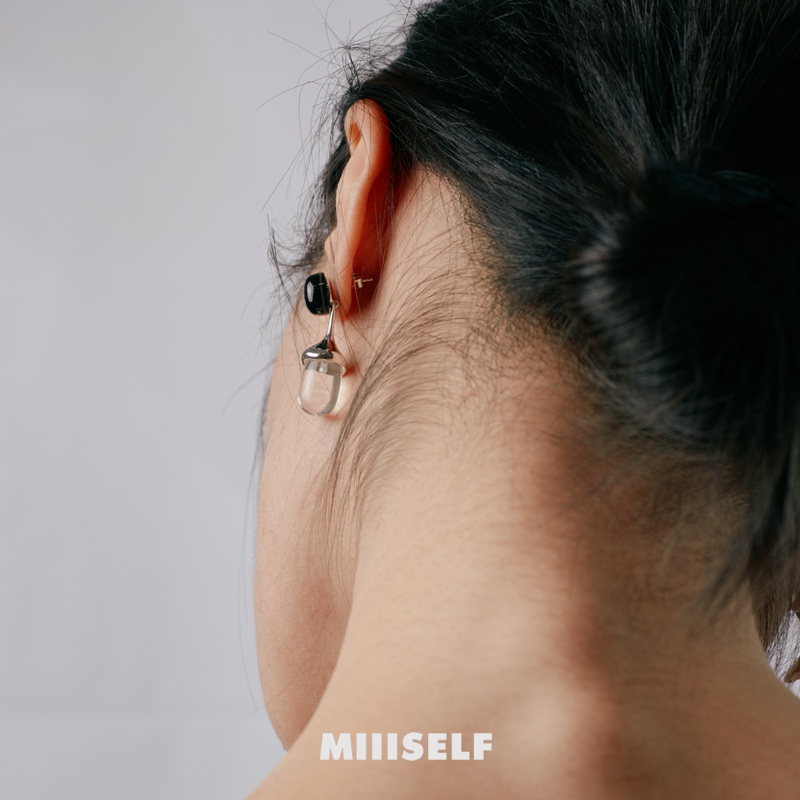 Rain Drop Onyx & Crystal Earrings by MIIISELF, product view 6