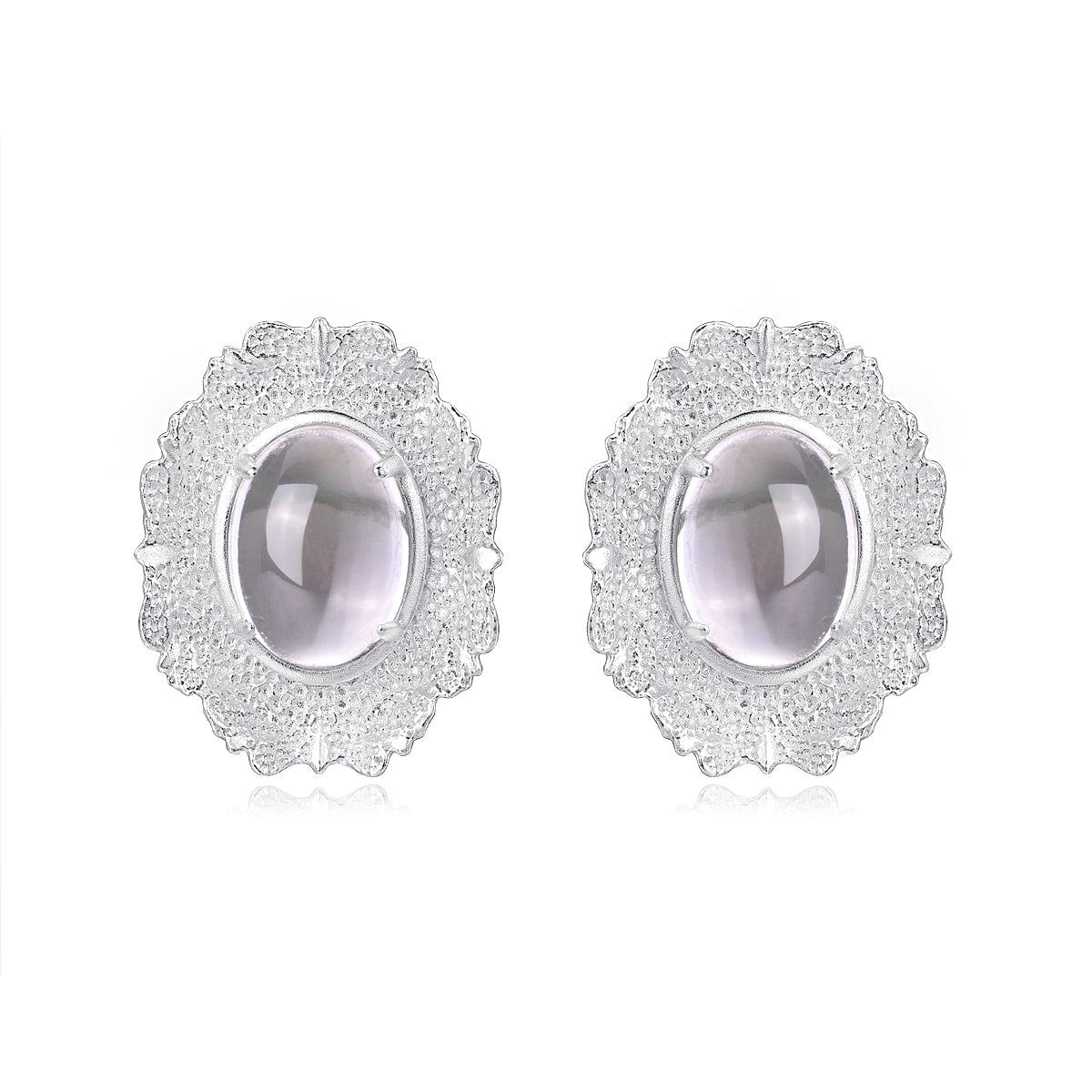 Rosette Frame Stud Earrings by Luna-mi, product view 1