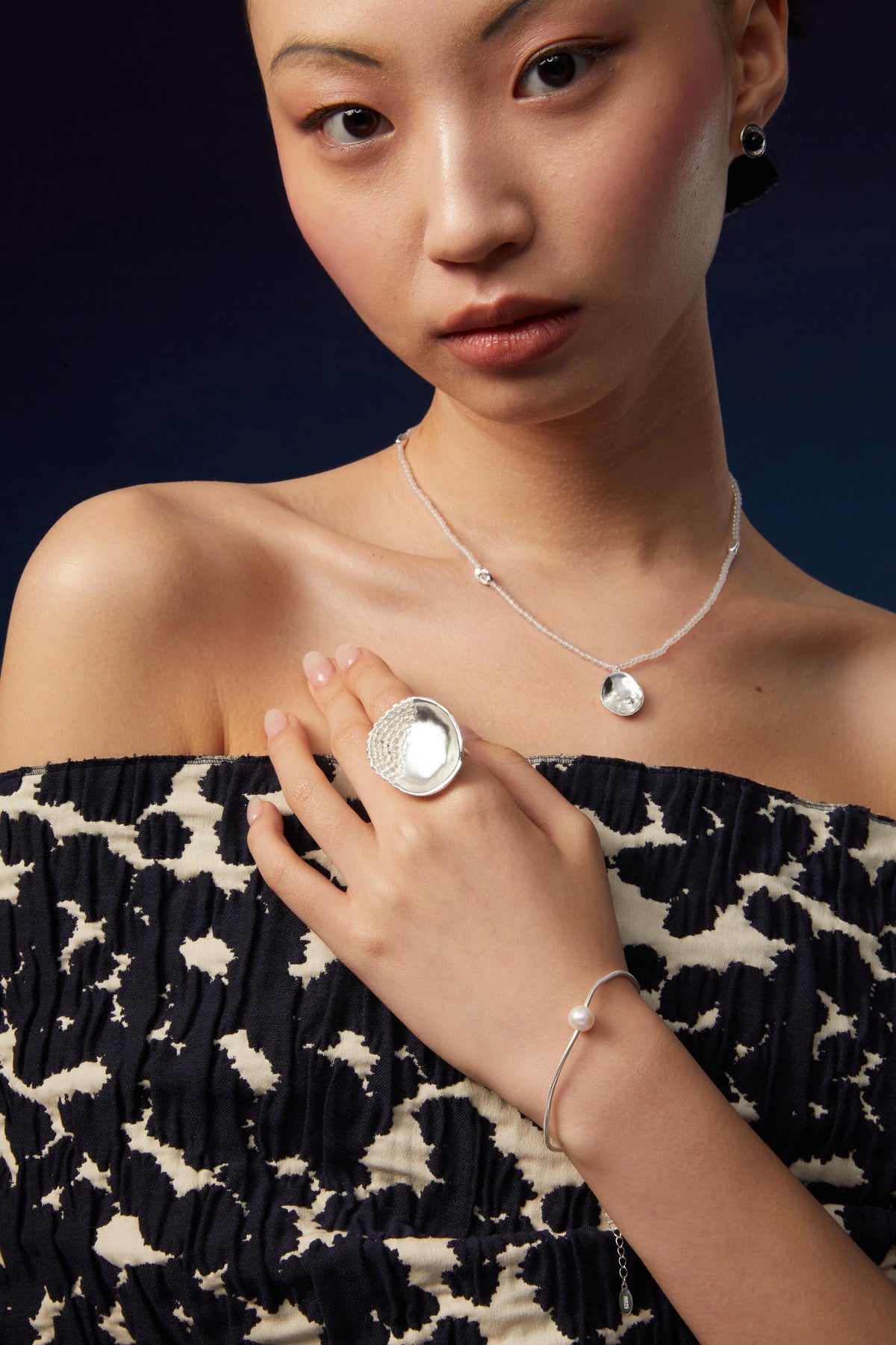 Round Pearl Slider Bracelet by Luna-mi, product view 5