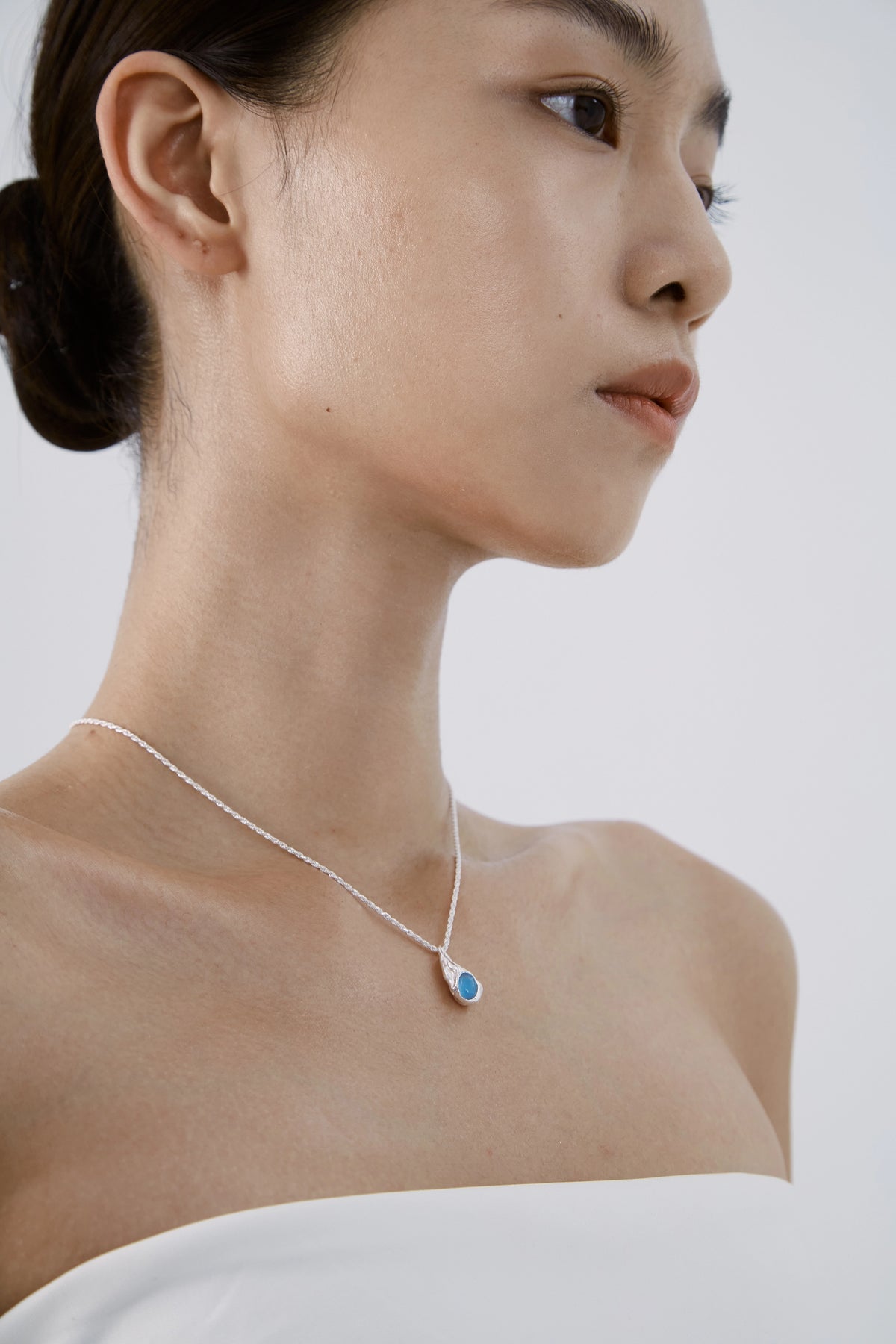 Seed Pendant Necklace — Blue Chalcedony by Luna-mi, product view 3